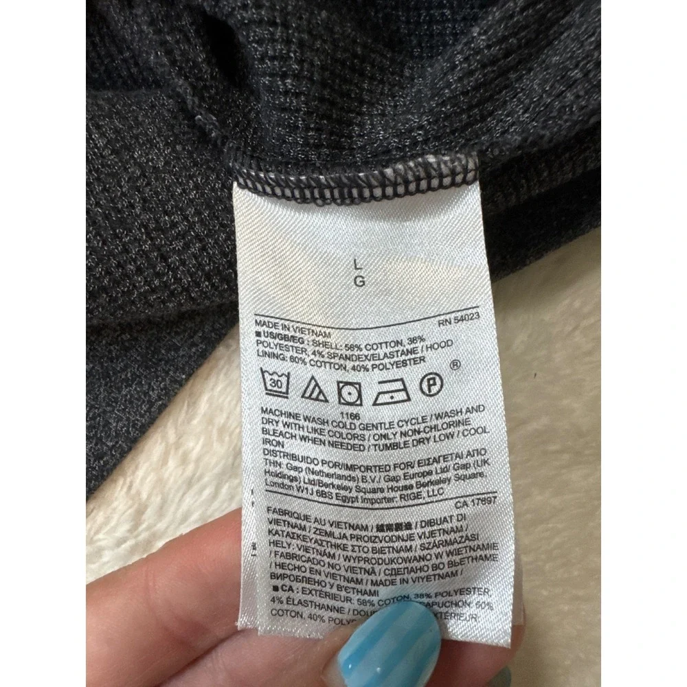 Banana Republic Hoodie Mens L Gray Excellent Marl Pullover Kangaroo Pocket